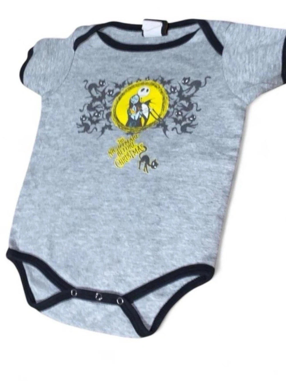 Tim Burton The Nightmare Before Christmas Gray & Black onesie